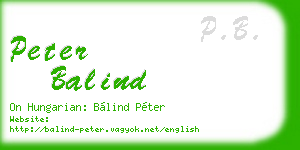 peter balind business card